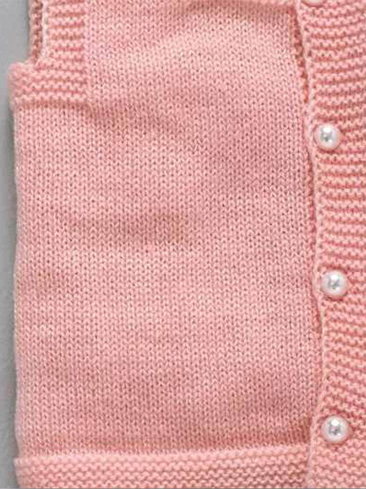 Little Angels Little Angels Baby Wool Square Neck Embroidered Sleeveless Cardigan For Baby Girls Sleeveless/vests Little Buds Winter Knit Charm Vest