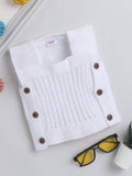 Little Angels Little Angels Baby Wool Square Neck Lace Rib Sleeveless Cardigan For Baby Boys Sleeveless/vests Warm Whispers Buttoned Baby Vest 0-3M / White / Baby Wool