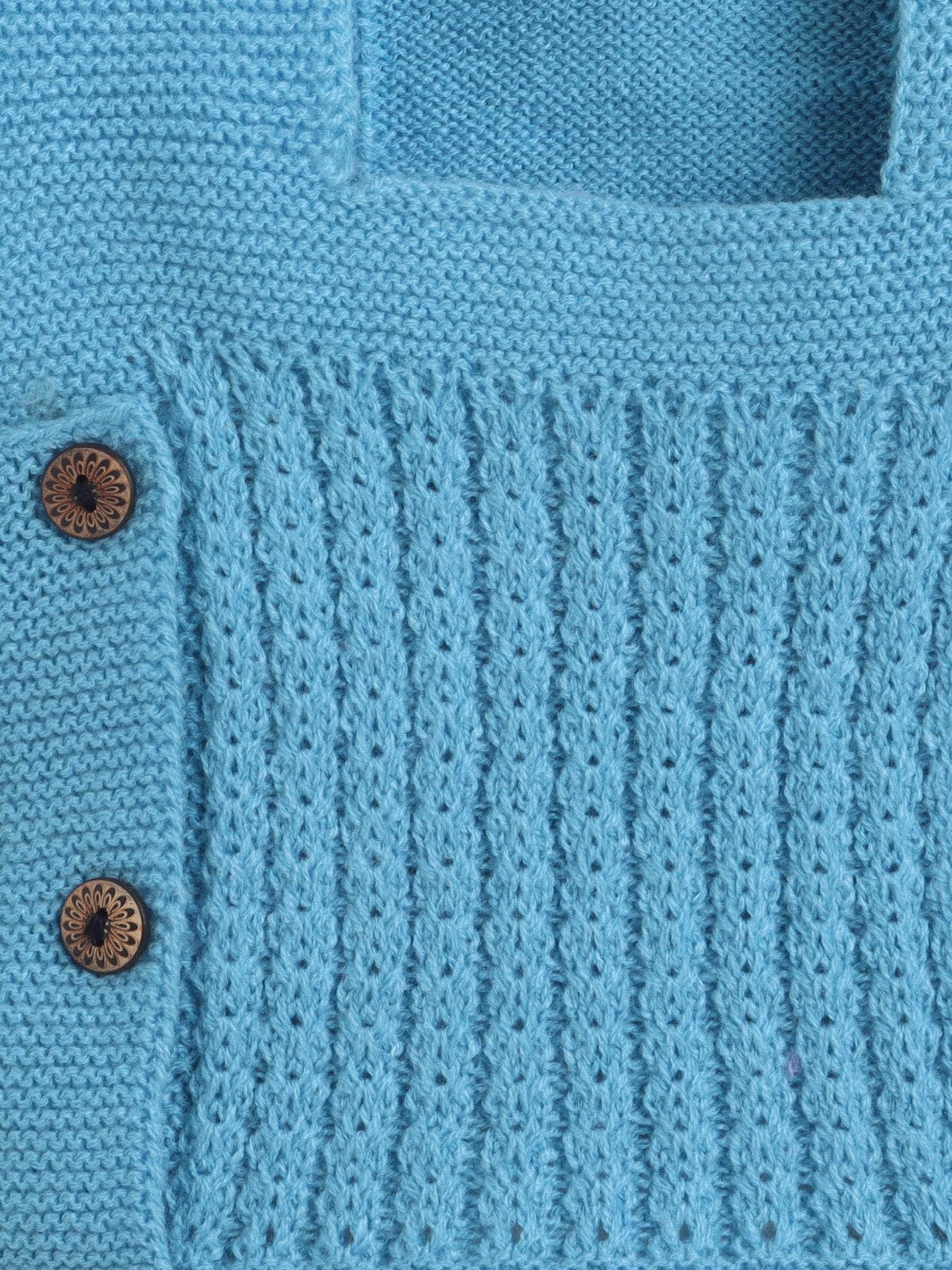 Little Angels Little Angels Baby Wool Square Neck Lace Rib Sleeveless Cardigan For Baby Boys Sleeveless/vests Warm Whispers Buttoned Baby Vest