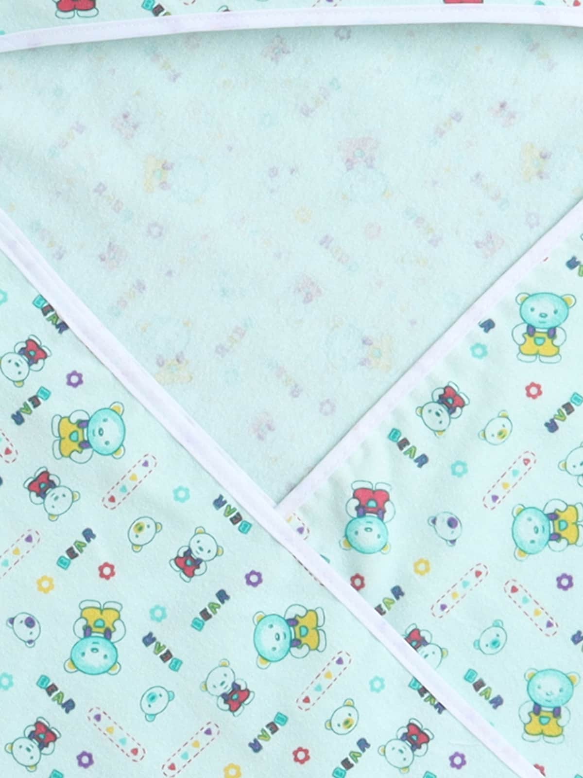 Little Angels Baby Hooded Wrapper | Soft Cotton Baby Swaddle Blanket – Mint Print Swaddles Ultra-Soft Hooded Baby Wrap 0-1Yr / Green / Fallalen