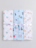 Little Angels Little Angels Muslin Cotton Pack of 3 Printed Swaddle Swaddles Wiggle & Wrap Muslin Swaddle One Size / Muslin / Assorted