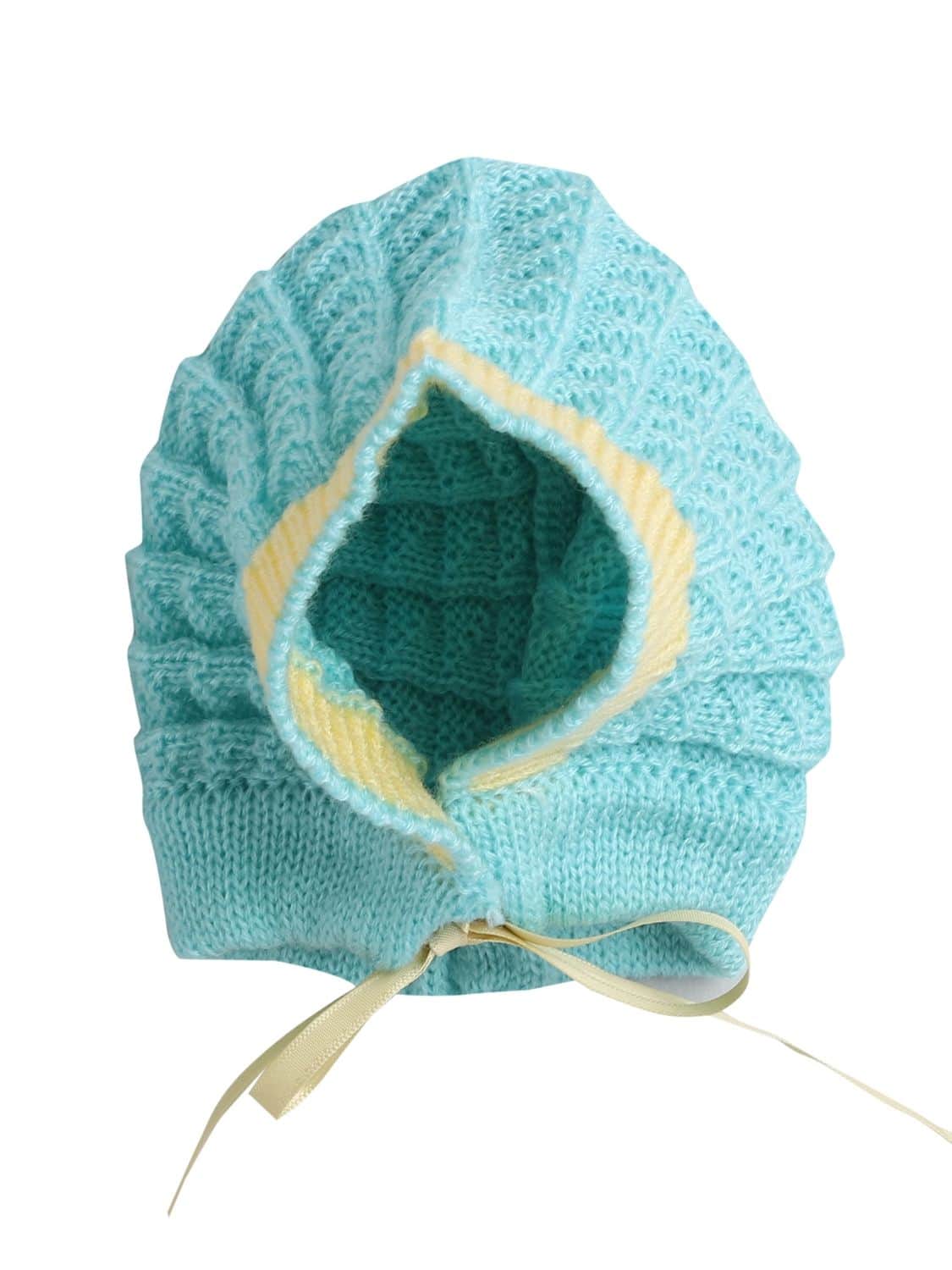 Little Angels Baby Knit Sweater Set with Cap & Booties | Soft Winter Wear for Newborns Sweater Sets Baby Knit Sweater Set with Cap & Socks– Aqua & Yellow 6-12 M / Blue & Yellow / Baby Wool