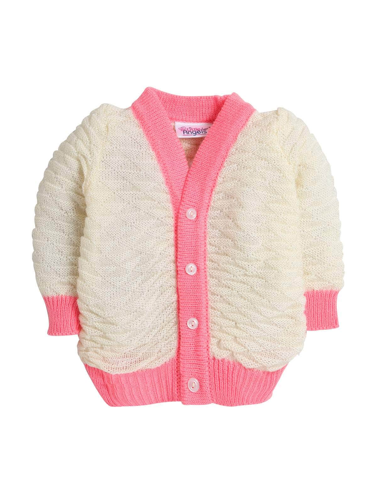 Little Angels Little Angels Sweater Set Baby Wool Full Sleeves V-Neck Jacquard Star Design Yellow & Navy 3-Piece Set Sweater Sets Baby Knitted Cardigan Set
