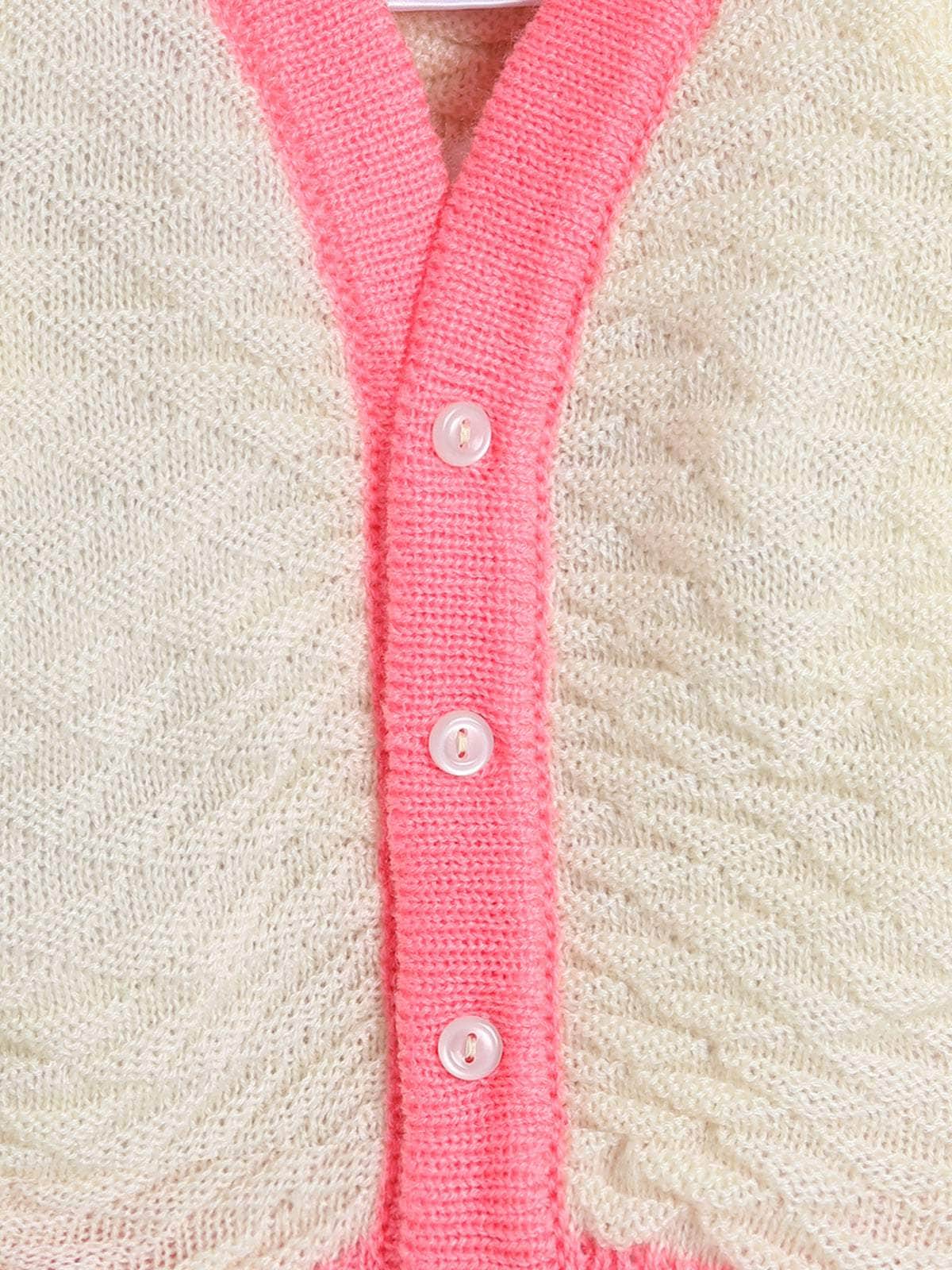 Little Angels Little Angels Sweater Set Baby Wool Full Sleeves V-Neck Jacquard Star Design Yellow & Navy 3-Piece Set Sweater Sets Baby Knitted Cardigan Set