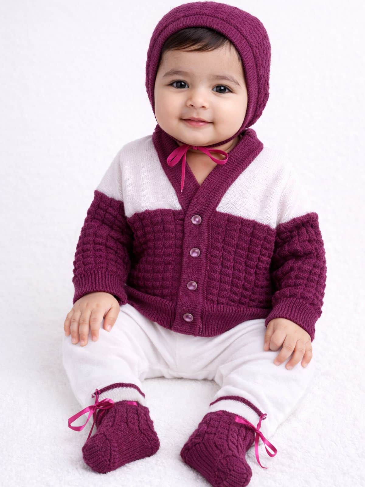 Little Angels Baby Winter Knit Sweater Set with Cap & Socks Sweater Sets Baby Winter Knit Sweater Set with Cap & Socks