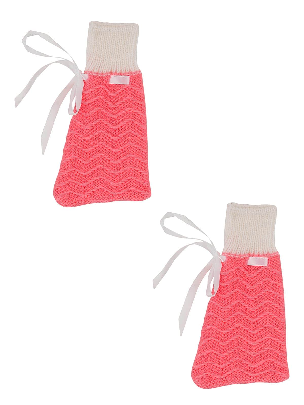 Little Angels Baby Knitted Sweater Set with Cap & Booties | Soft Winter Wear Sweater Sets Baby Winter Knitted Sweater Set with Cap and Socks 6-12 M / Neon Pink / Soft Wool