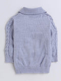 Little Angels 2 Pcs Sweater Set Cable Knit Collared Neck Baby Wool Grey Pullover and Pants For Baby Boys Sweater Sets Bundle & Stroll Cable Set