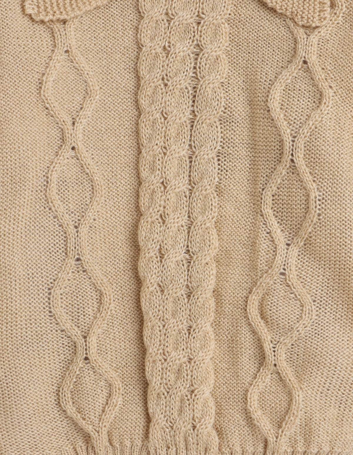 Little Angels 2 Pcs Sweater Set Cable Knit Collared Neck Baby Wool Beige Pullover and Pants For Baby Girls Sweater Sets Bundle & Stroll Cable Set