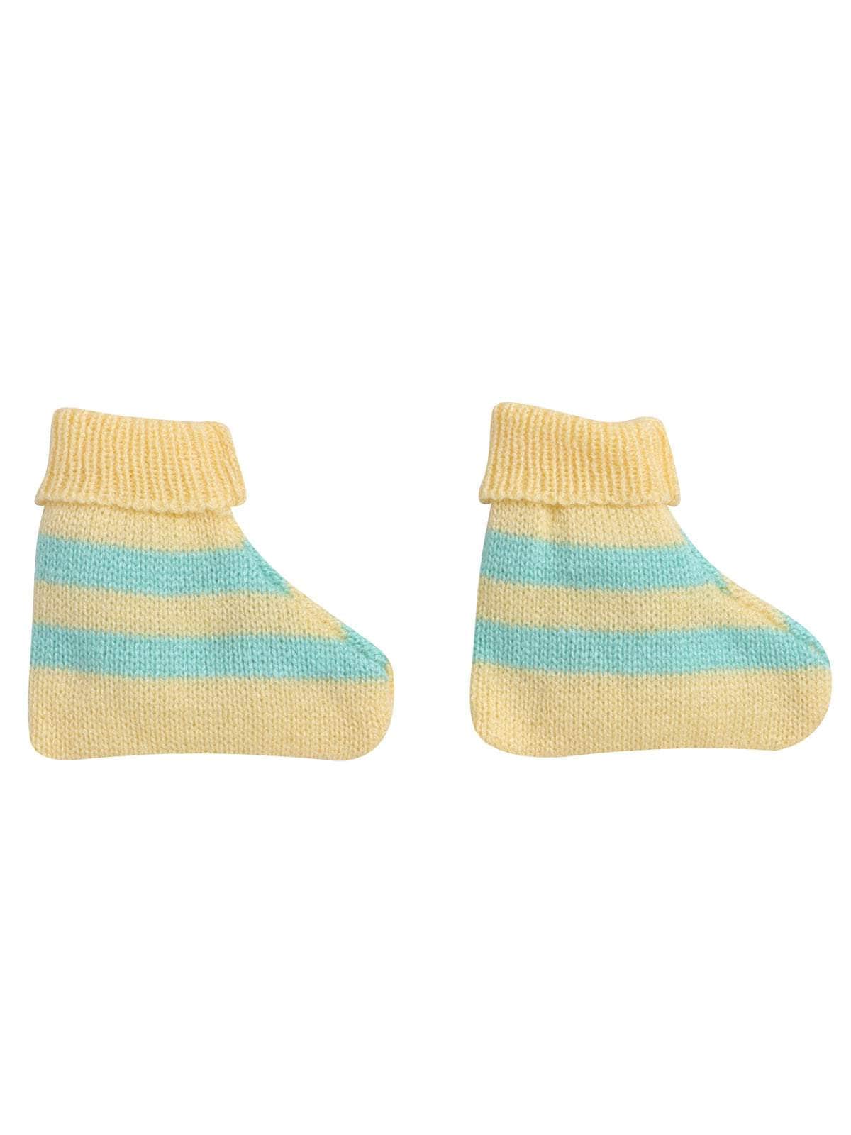 Little Angels Little Angels Sweater Set Baby Wool Full Sleeves V-Neck color-block Green & Yellow 3-Piece Set Sweater Sets Buttercup Snuggle Baby Outfit