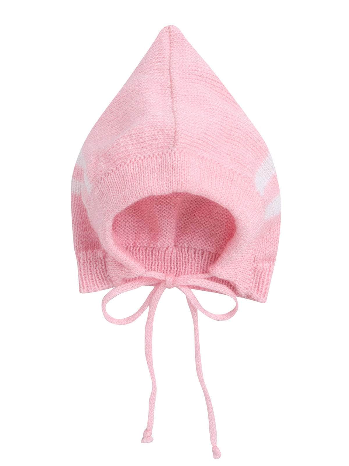 Little Angels Little Angels Sweater Set Baby Wool Full Sleeves V-Neck Striped Pink 3-Piece Set Sweater Sets Candy Stripes Baby Knit Set