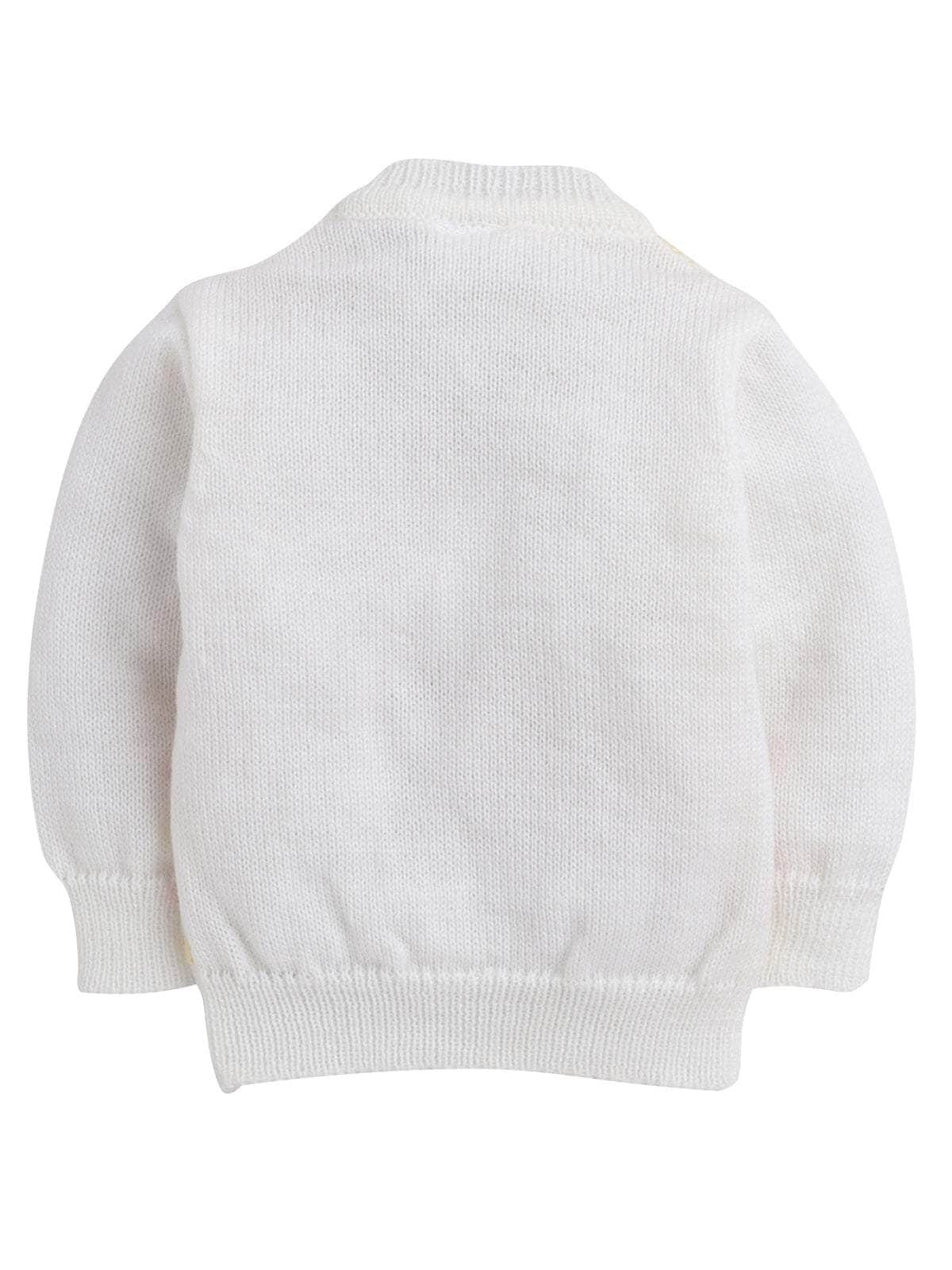 Little Angels Little Angels V-Neck Full Sleeves Striped Orange Cardigan, Pants, Cap & Socks Sweater Sets Candy Stripes Snuggle Set