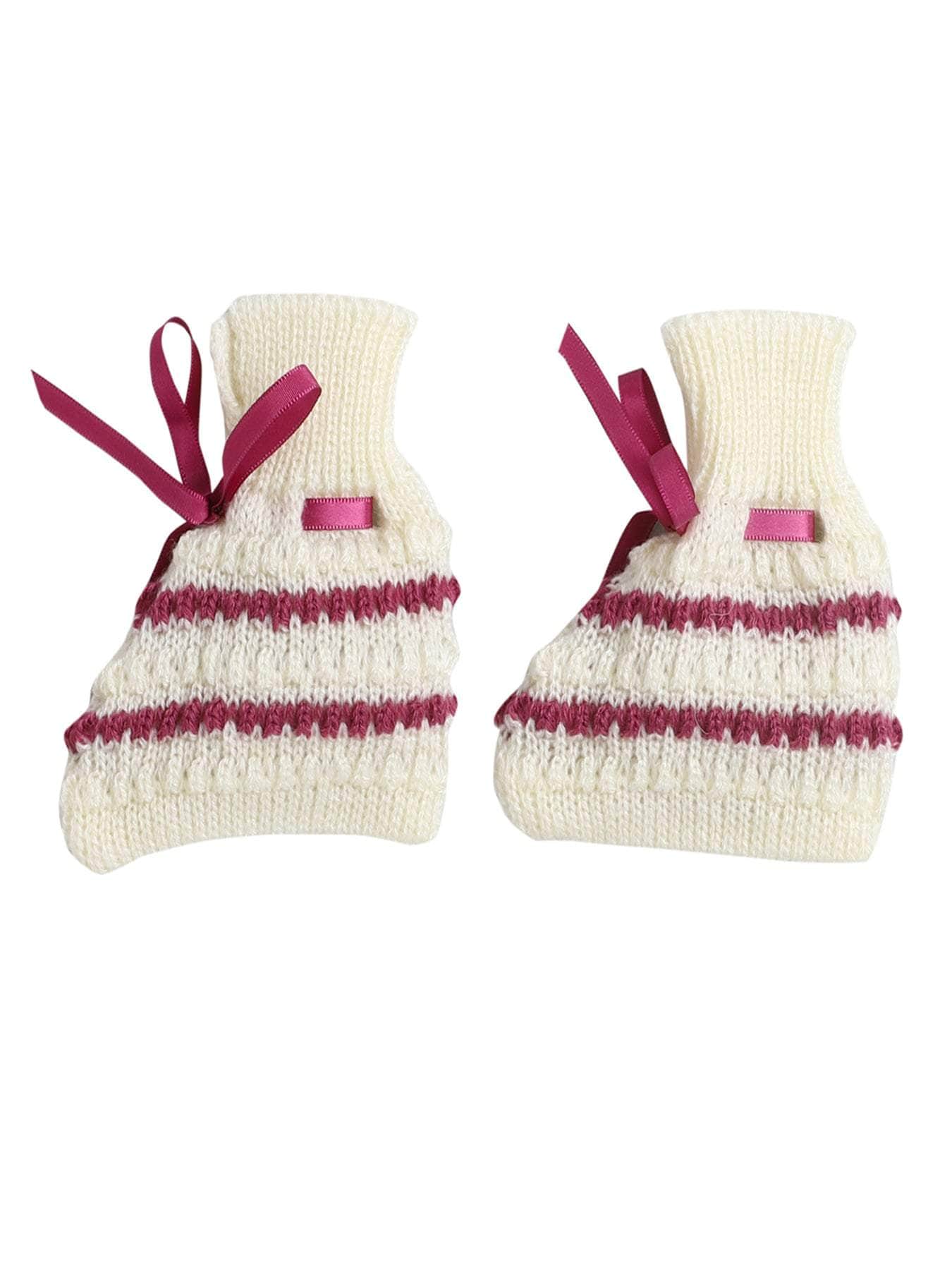 Little Angels Little Angels Sweater Set Baby Wool Full Sleeves V-Neck Striped in a Pearl Pattern Wine 3-Piece Set Sweater Sets Celestial Dot Knit Baby Outfit