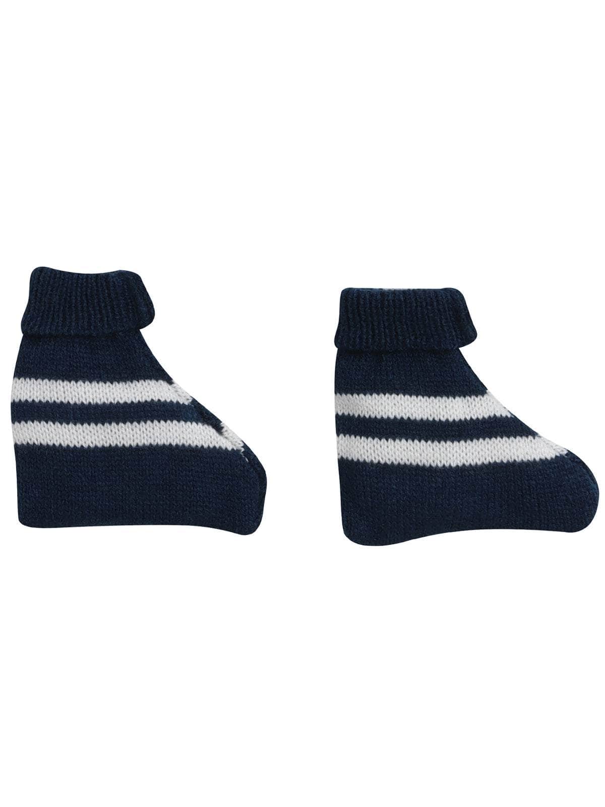 Little Angels Little Angels Sweater Set Baby Wool Full Sleeves V-Neck Textured Navy 3-Piece Set Sweater Sets Checkmate Cozy Knitwear Trio