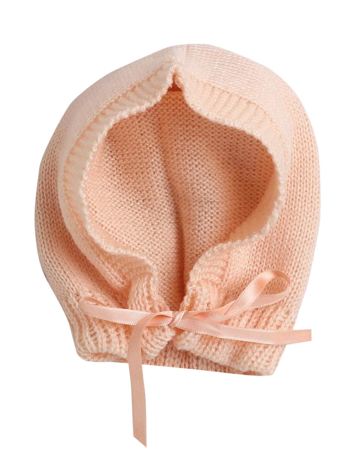 Little Angels Little Angels V-Neck Full Sleeves Full Sleeves Basketweave Cardigan, Tie-Knot Cap and Socks Sweater Sets Classic Ivory Baby Knitwear Ensemble