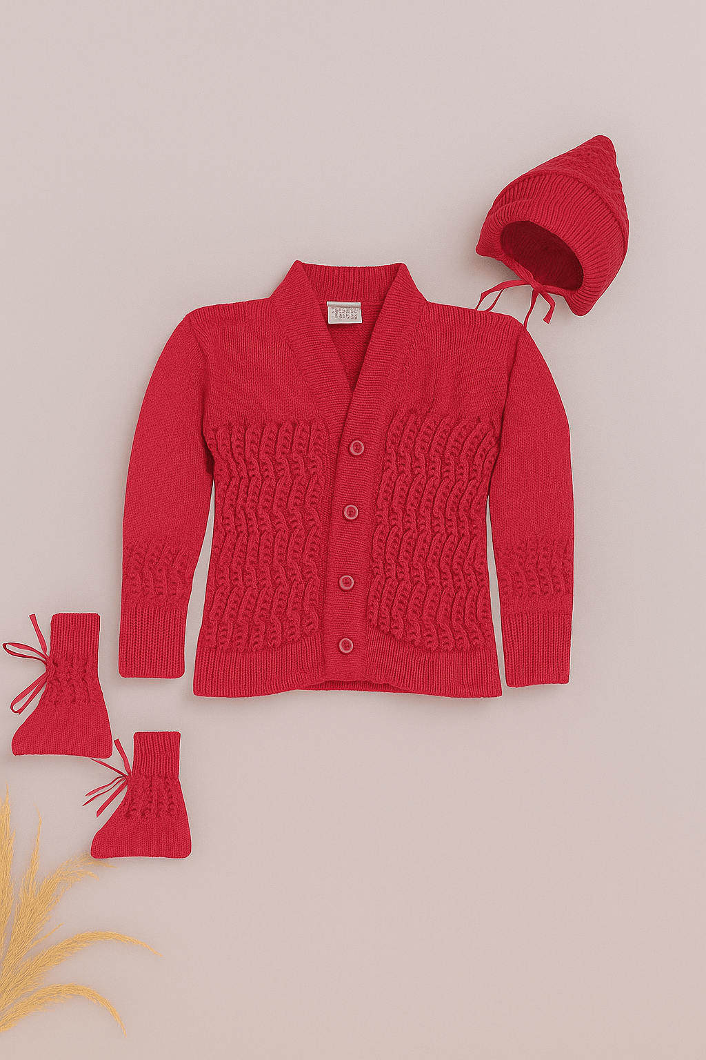 Little Angels Daisy Bloom Baby Knit Set Sweater Sets Daisy Bloom Baby Knit Set Fuchsia / 0-3M
