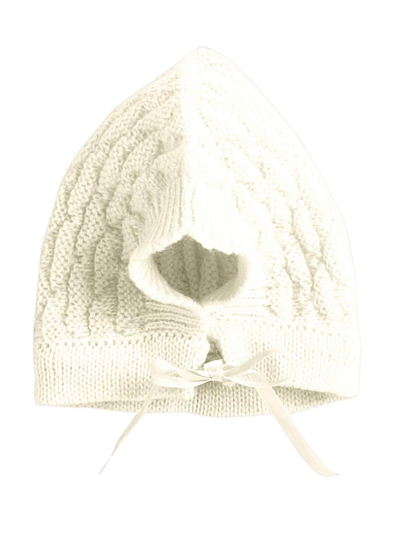 Little Angels Little Angels Sweater Set Baby Wool Full Sleeves V-Neck Solid with Pyramid Design Cream 3-Piece Set Sweater Sets Diamond Buds Baby Knitwear Set