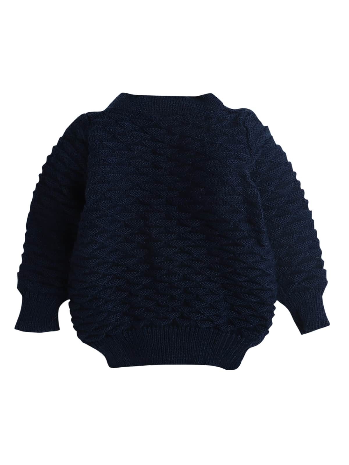 Little Angels Little Angels Sweater Set Baby Wool Full Sleeves V-Neck Solid with Pyramid Design Cream 3-Piece Set Sweater Sets Diamond Buds Baby Knitwear Set