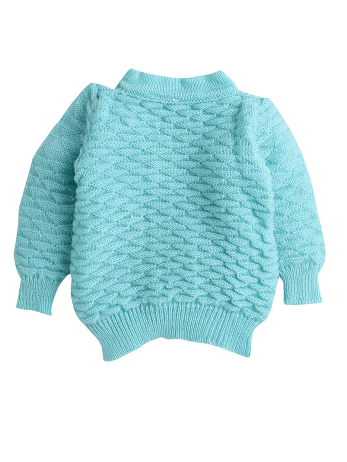 Little Angels Little Angels Sweater Set Baby Wool Full Sleeves V-Neck Solid with Pyramid Design Cream 3-Piece Set Sweater Sets Diamond Buds Baby Knitwear Set