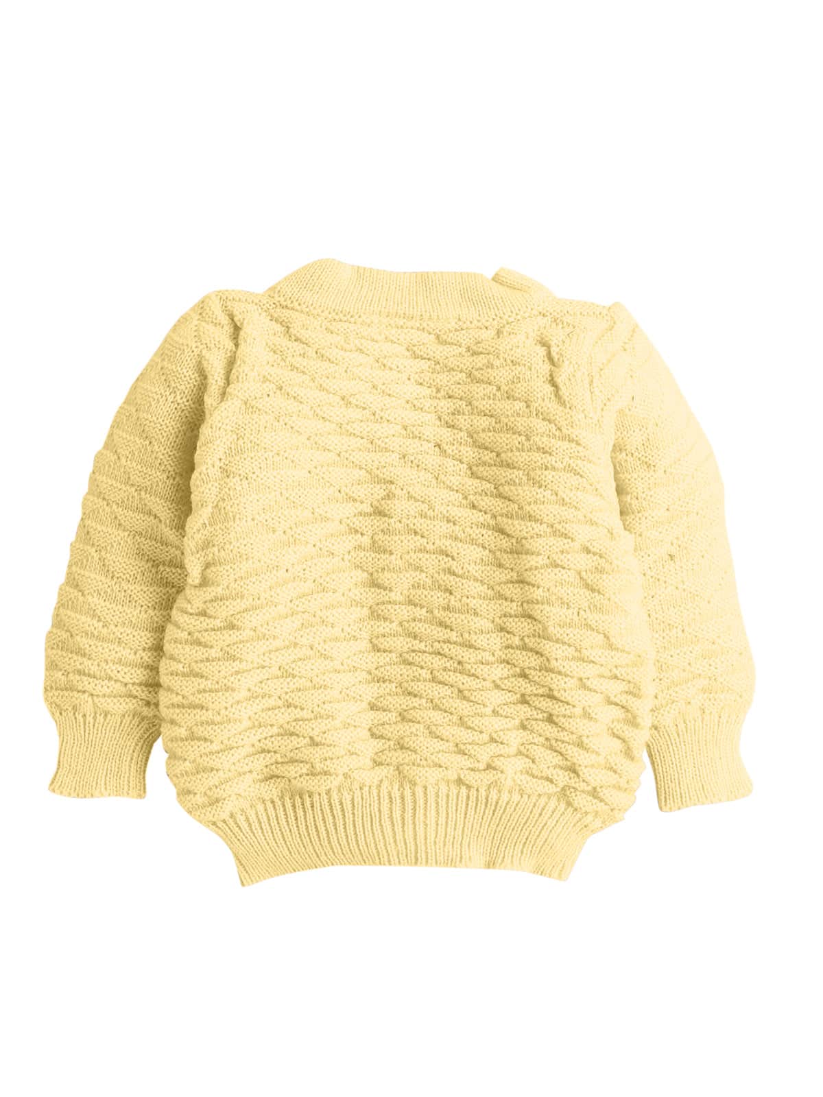 Little Angels Little Angels Sweater Set Baby Wool Full Sleeves V-Neck Solid with Pyramid Design Peach 3-Piece Set Sweater Sets Diamond Buds Baby Knitwear Set