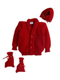 Little Angels Festive Red Warmth Knit Set Sweater Sets Festive Red Warmth Knit Set