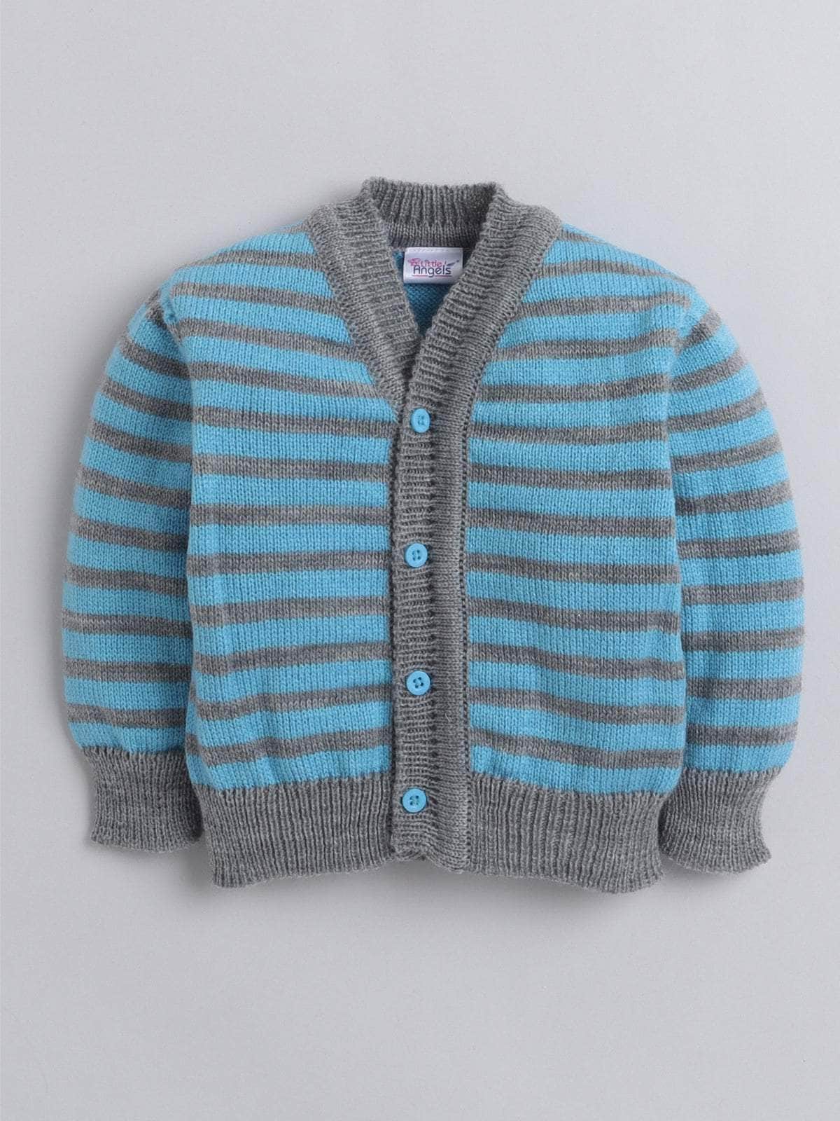 Little Angels Little Angels Sweater Set Baby Wool Full Sleeves V-Neck Fair Isle Knitted Red 3-Piece Set Sweater Sets I Love Mama Striped Woollen Cardigan