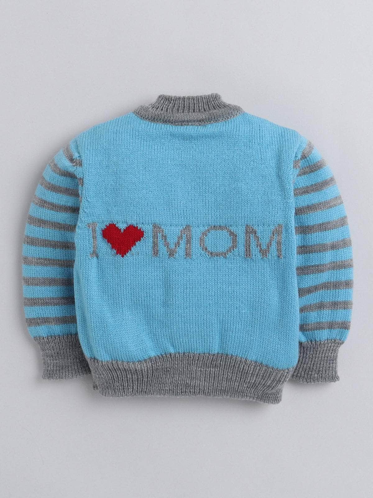 Little Angels Little Angels Sweater Set Baby Wool Full Sleeves V-Neck Fair Isle Knitted Red 3-Piece Set Sweater Sets I Love Mama Striped Woollen Cardigan