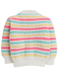 Little Angels Little Angels Sweater Set Baby Wool Full Sleeves V-Neck Striped Cream 3-Piece Set Sweater Sets Lil Firecracker Winter Wear Set