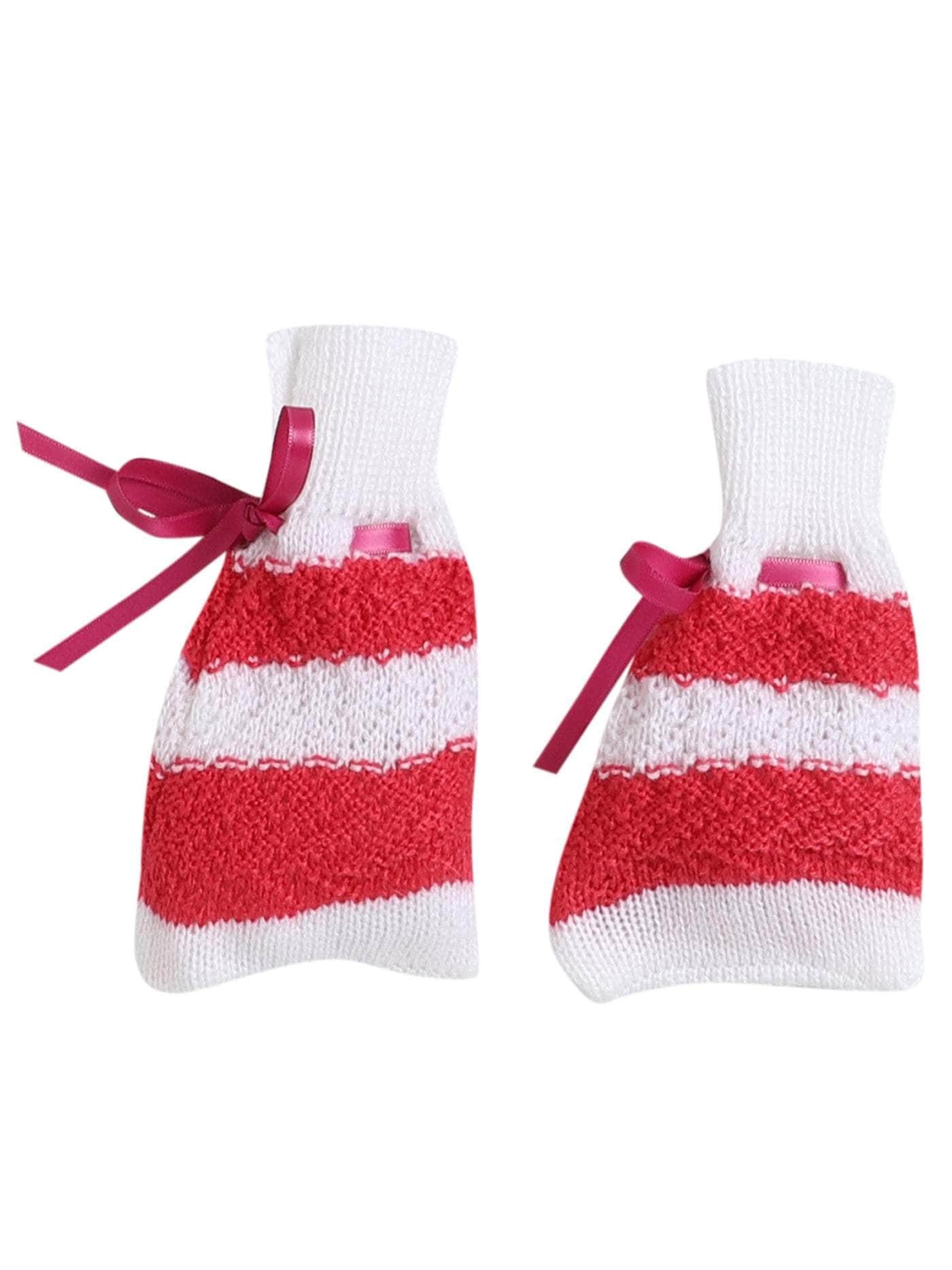 Little Angels Little Angels V-Neck Full Sleeves Full Sleeves Striped Cardigan, Tie-Knot Cap and Socks Sweater Sets Little Arrows Feather-Touch Outfit