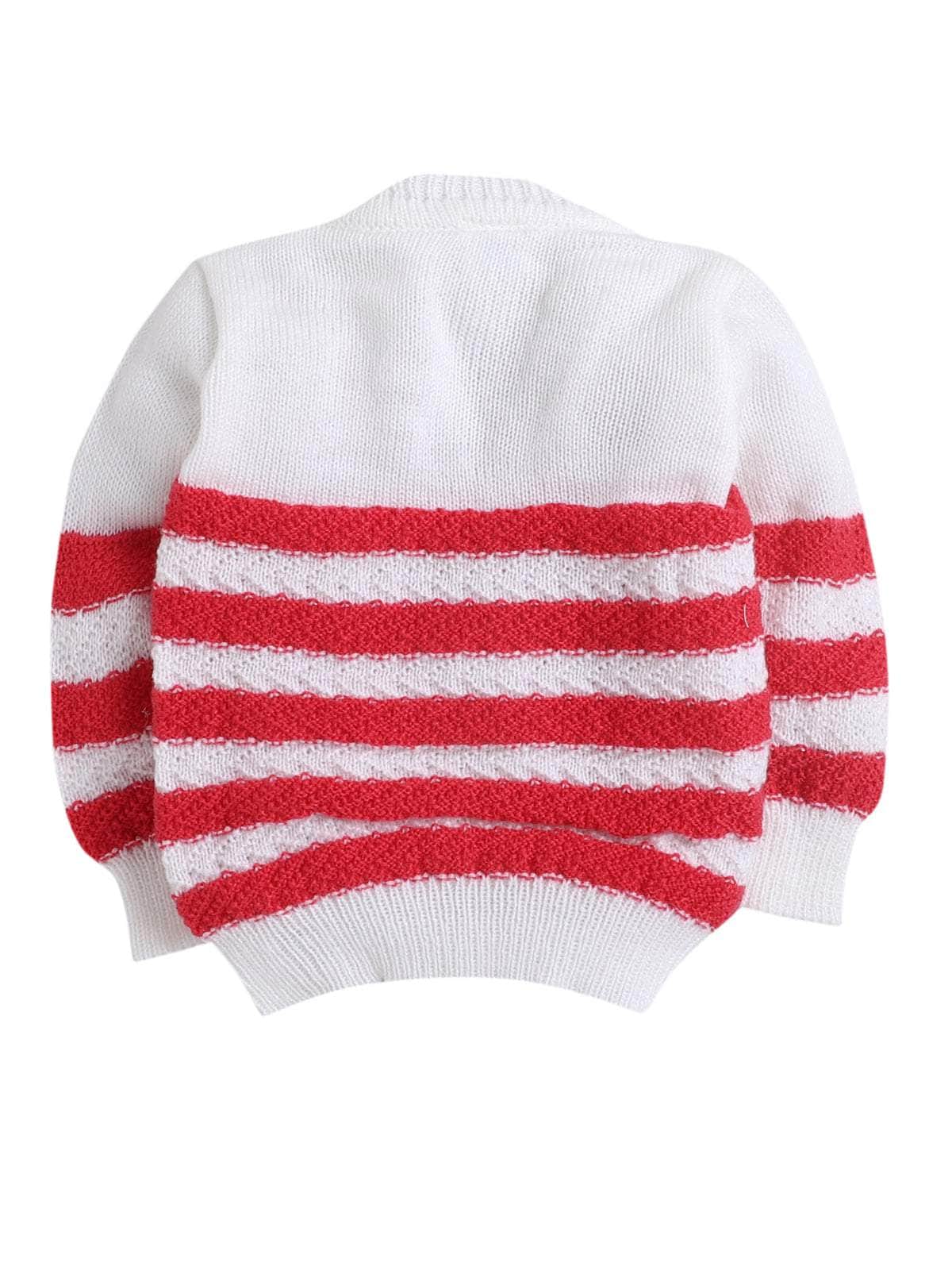 Little Angels Little Angels V-Neck Full Sleeves Full Sleeves Striped Cardigan, Tie-Knot Cap and Socks Sweater Sets Little Arrows Feather-Touch Outfit
