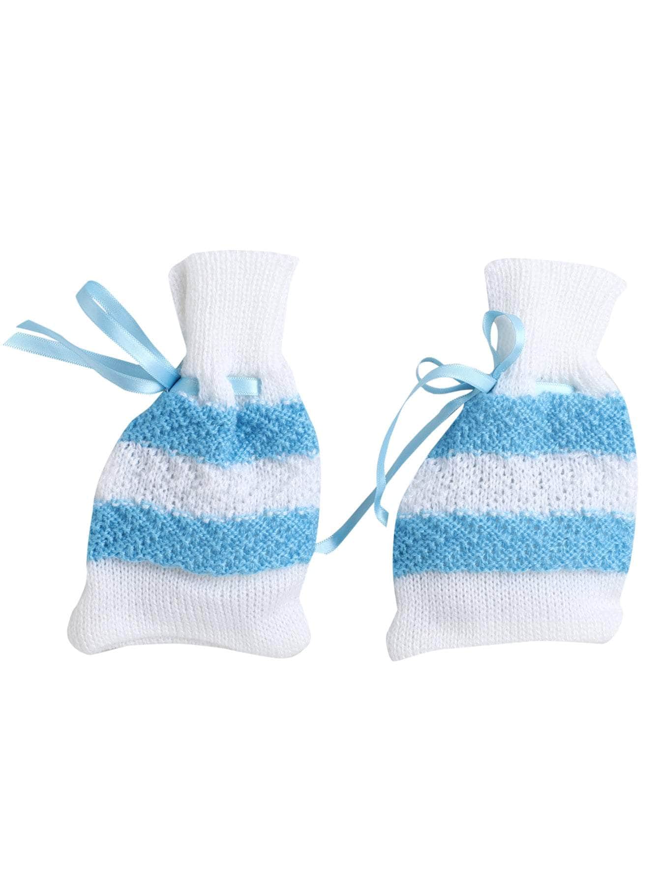 Little Angels Little Angels V-Neck Full Sleeves Full Sleeves Striped Cardigan, Tie-Knot Cap and Socks Sweater Sets Little Arrows Feather-Touch Outfit