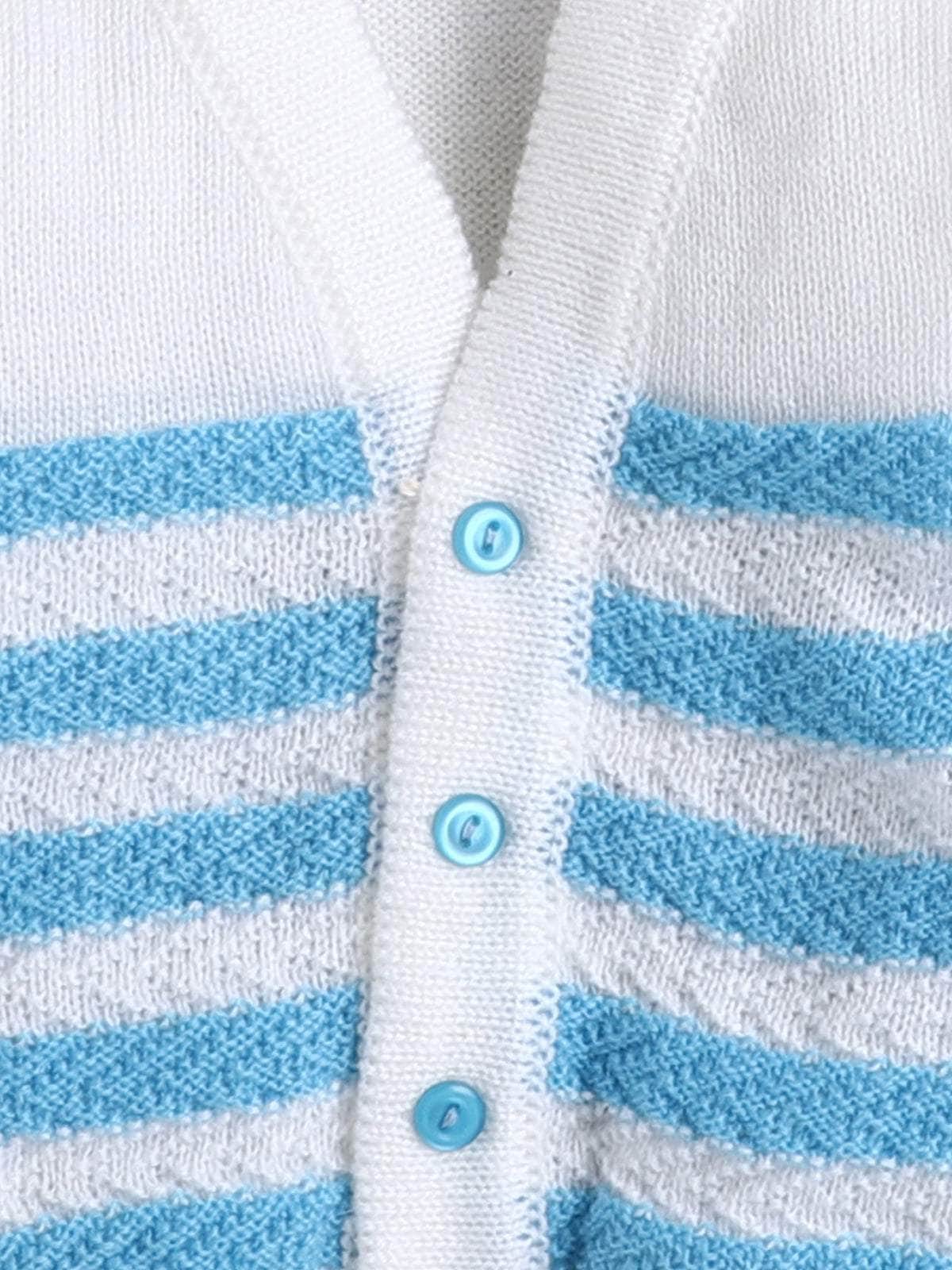 Little Angels Little Angels V-Neck Full Sleeves Full Sleeves Striped Cardigan, Tie-Knot Cap and Socks Sweater Sets Little Arrows Feather-Touch Outfit