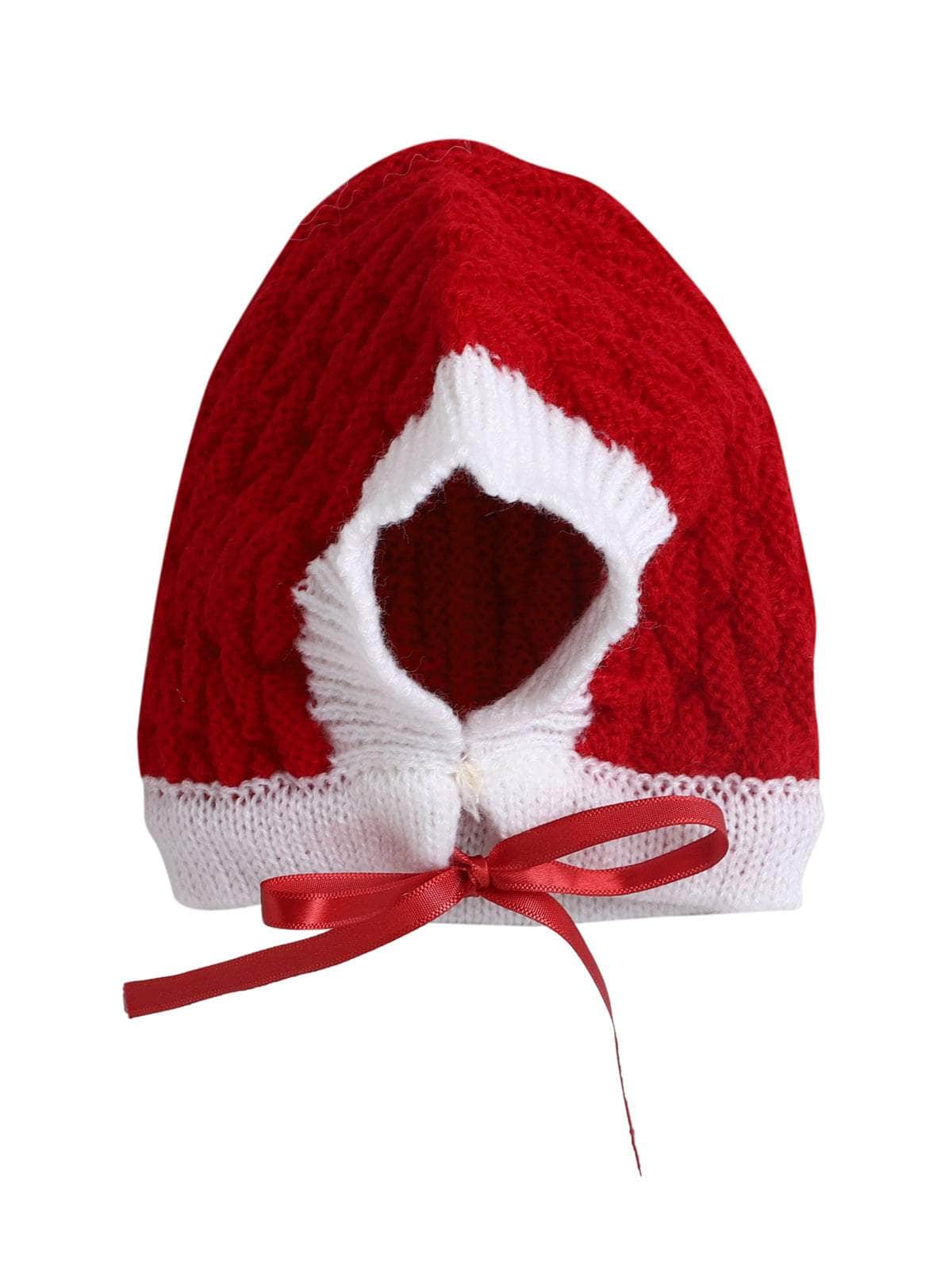 Little Angels Little Angels V-Neck Full Sleeves Full Sleeves Colour-Block Cardigan, Tie-Knot Cap and Socks Sweater Sets Little Cupid Knitwear Set