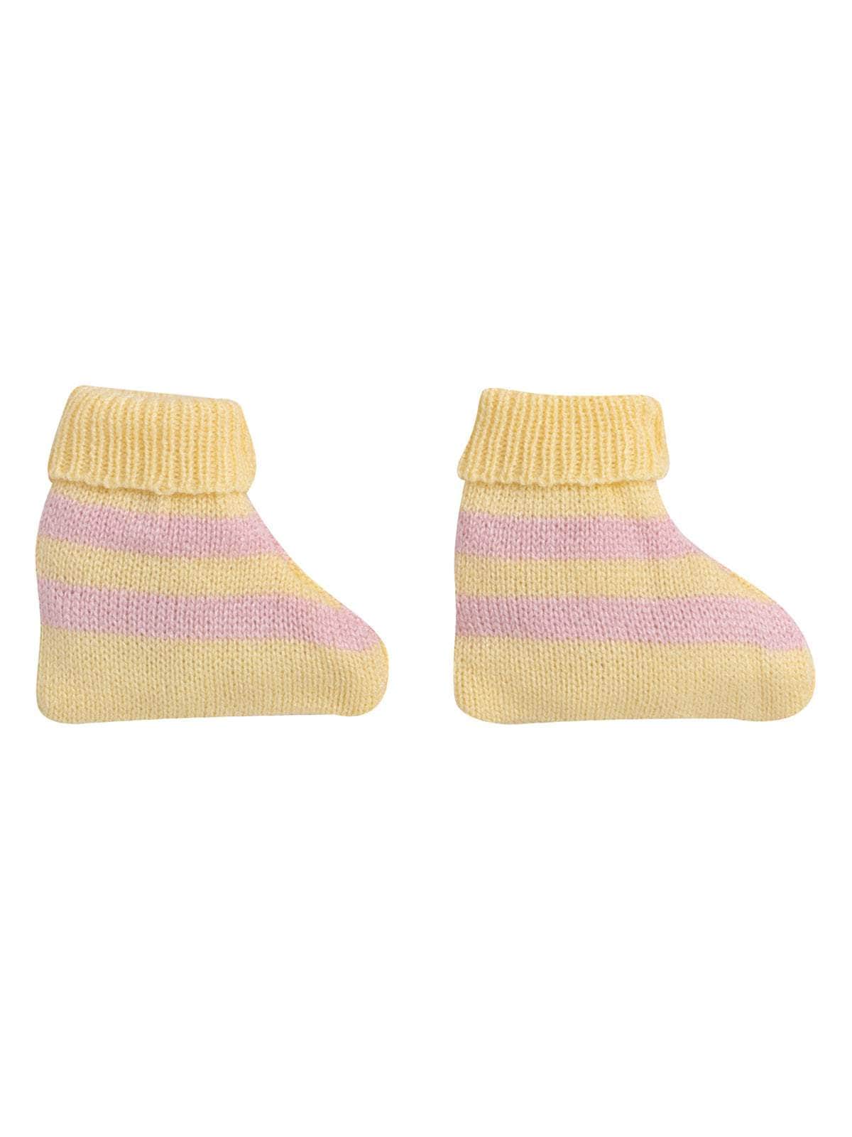 Little Angels Little Angels Sweater Set Baby Wool Full Sleeves V-Neck Textured Yellow 3-Piece Set Sweater Sets Little Stripes, Big Cuddles Set