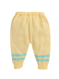 Little Angels Little Angels V-Neck Full Sleeves Color-Block Yellow & Green Cardigan, Pants, Cap & Socks Sweater Sets Mellow Hues Cozy Baby Set