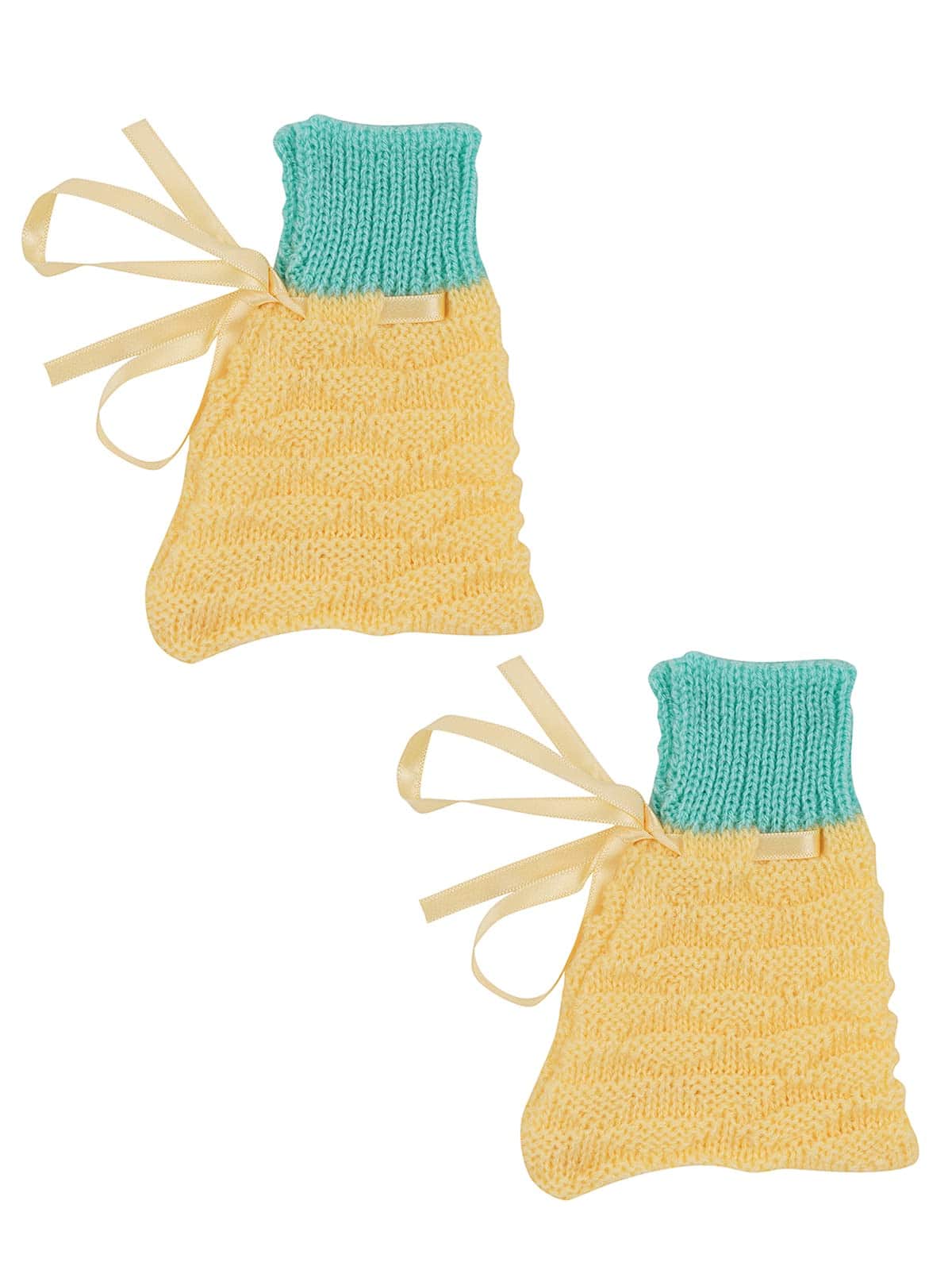 Little Angels Little Angels Sweater Set Baby Wool Full Sleeves V-Neck Jacquard Star Design Yellow & Navy 3-Piece Set Sweater Sets Midnight Charm Cozy Knit Set