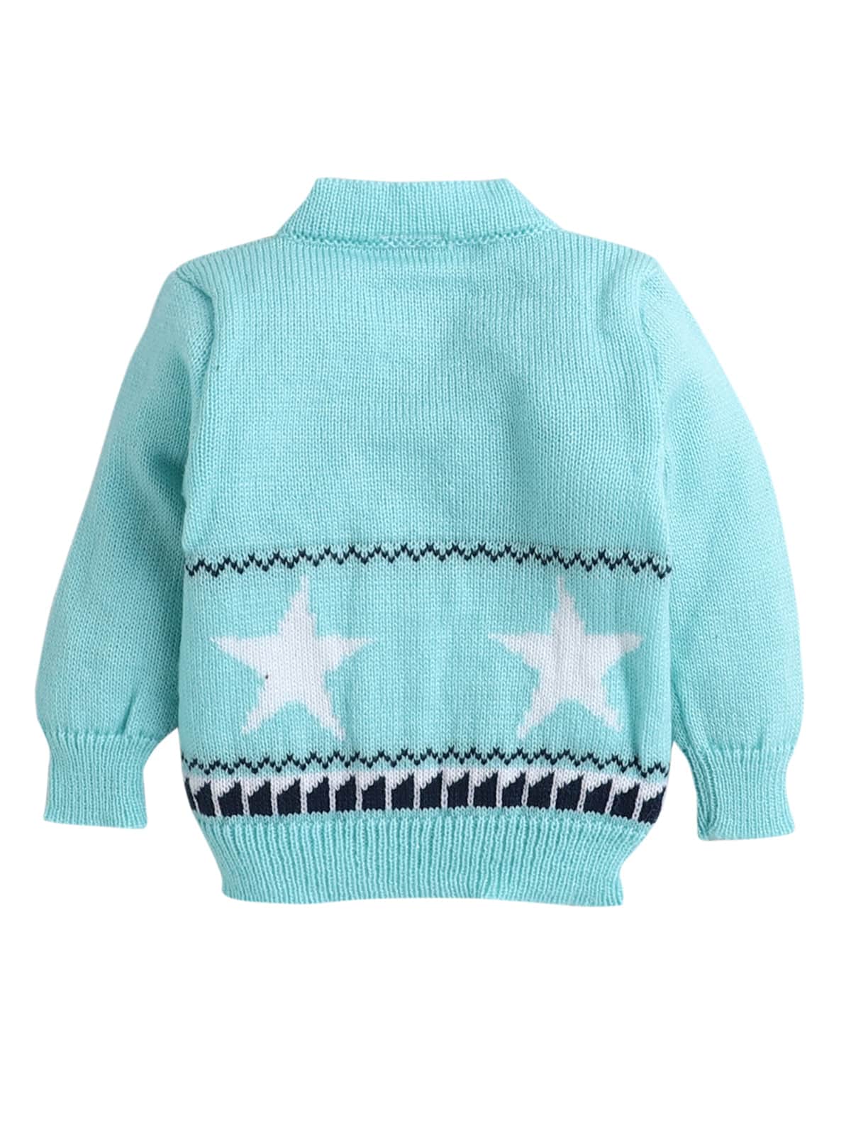 Little Angels Little Angels V-Neck Full Sleeves Full Sleeves Star Cardigan, Tie-Knot Cap and Socks Sweater Sets Mini Explorer Winter Outfit