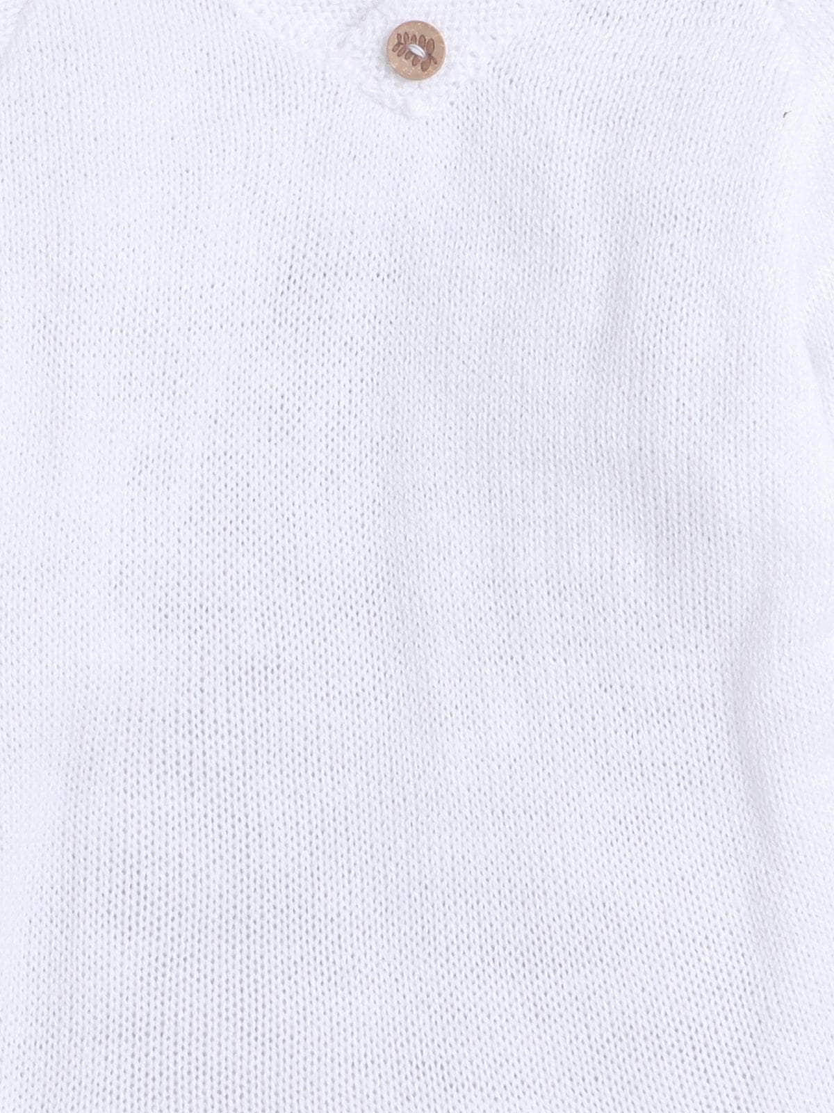 Little Angels 2 Pcs Sweater Set Solid V-Neck Baby Wool White Pullover and Pants For Baby Girls Sweater Sets Mini Fashion, Major Cuteness Set