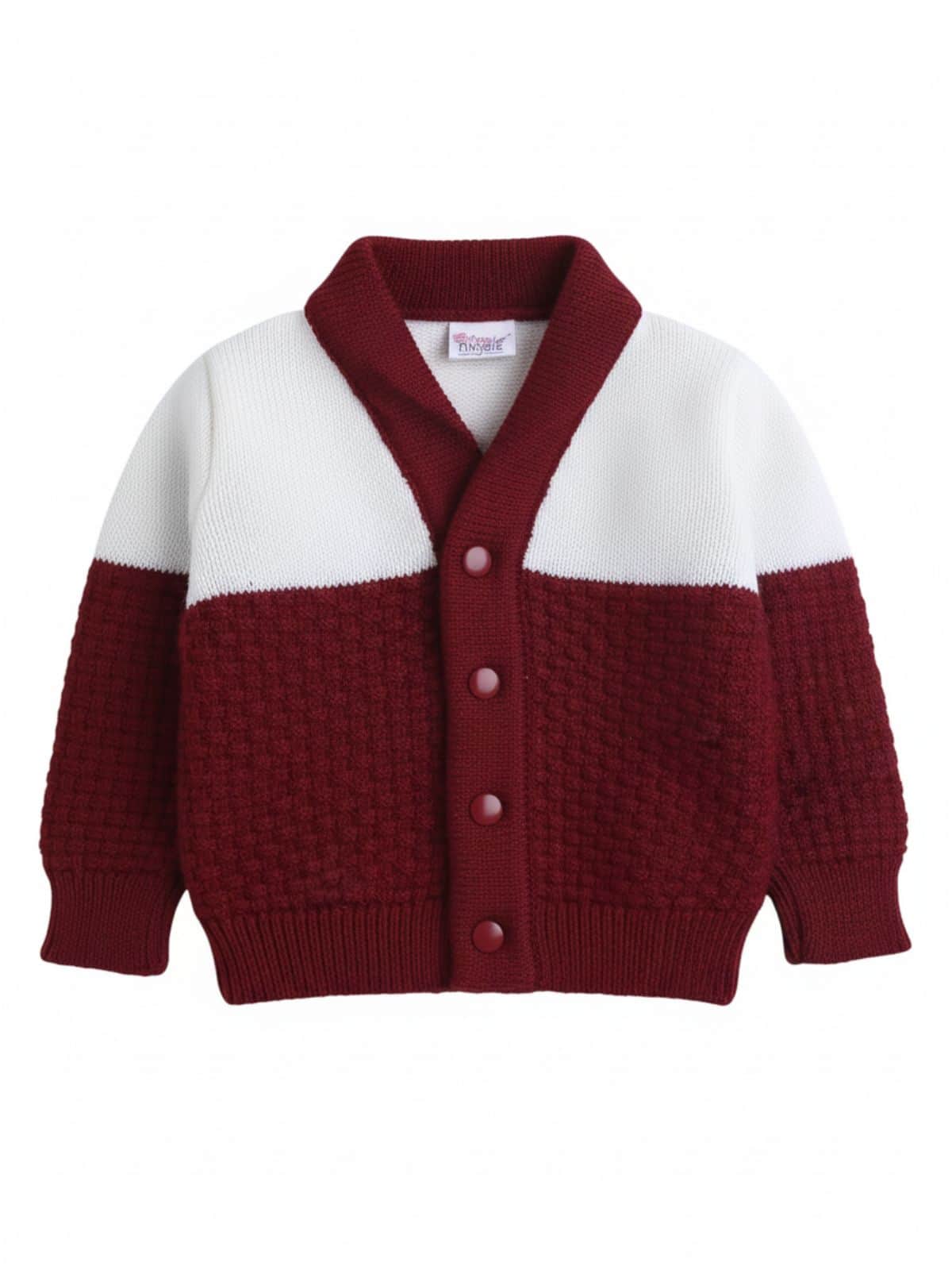 Little Angels Little Angels V-Neck Full Sleeves Full Sleeves Colour-Block Cardigan, Tie-Knot Cap and Socks Sweater Sets Pure Embrace Babywear Set
