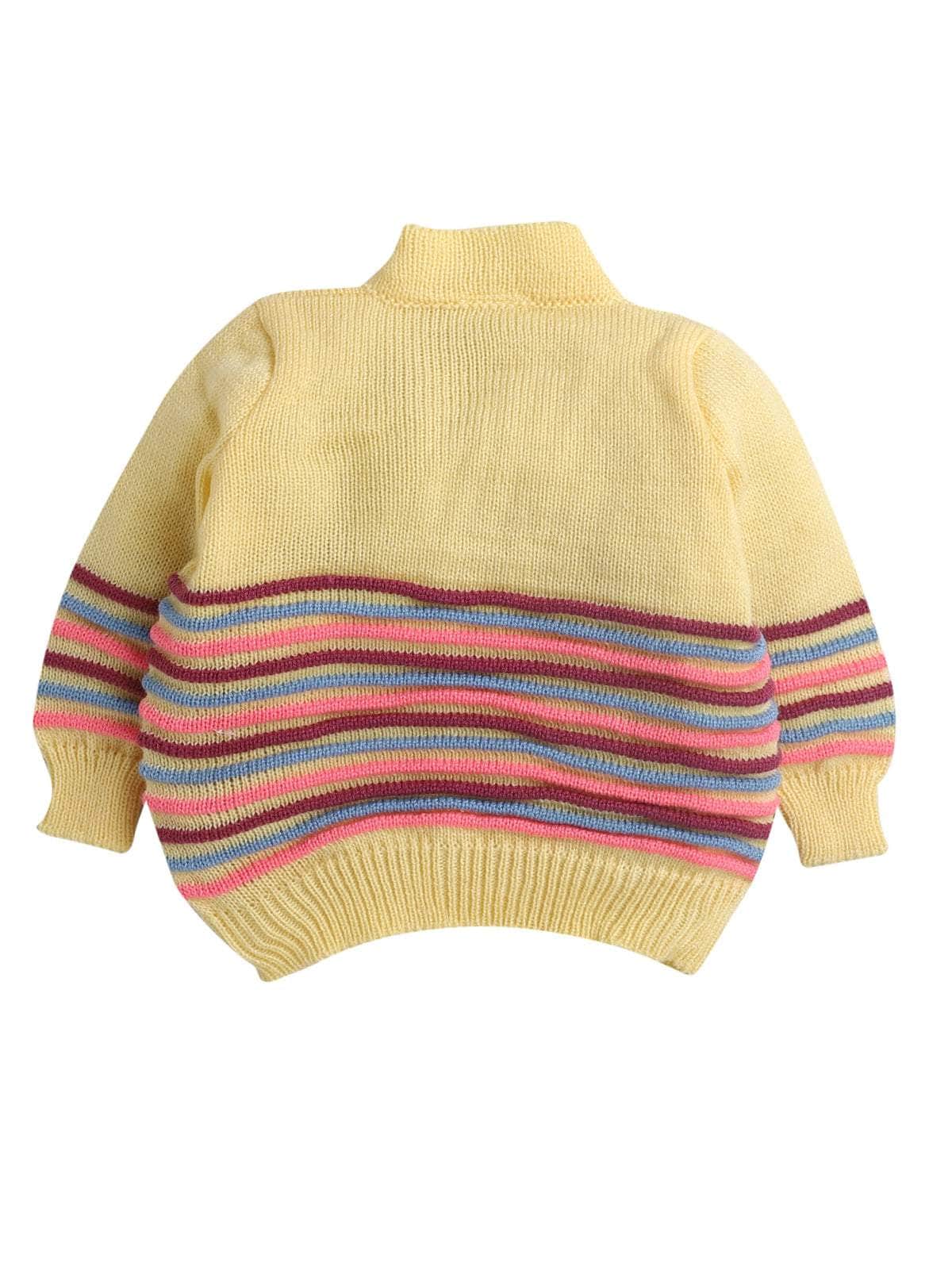 Little Angels Little Angels Sweater Set Baby Wool Full Sleeves V-Neck Bumper Striped Blue 3-Piece Set Sweater Sets Rainbow Snug Bumper Baby Outfit