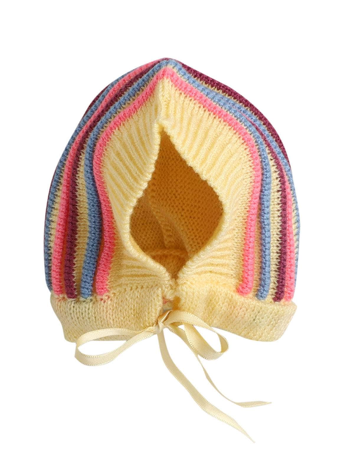 Little Angels Little Angels Sweater Set Baby Wool Full Sleeves V-Neck Bumper Striped Blue 3-Piece Set Sweater Sets Rainbow Snug Bumper Baby Outfit