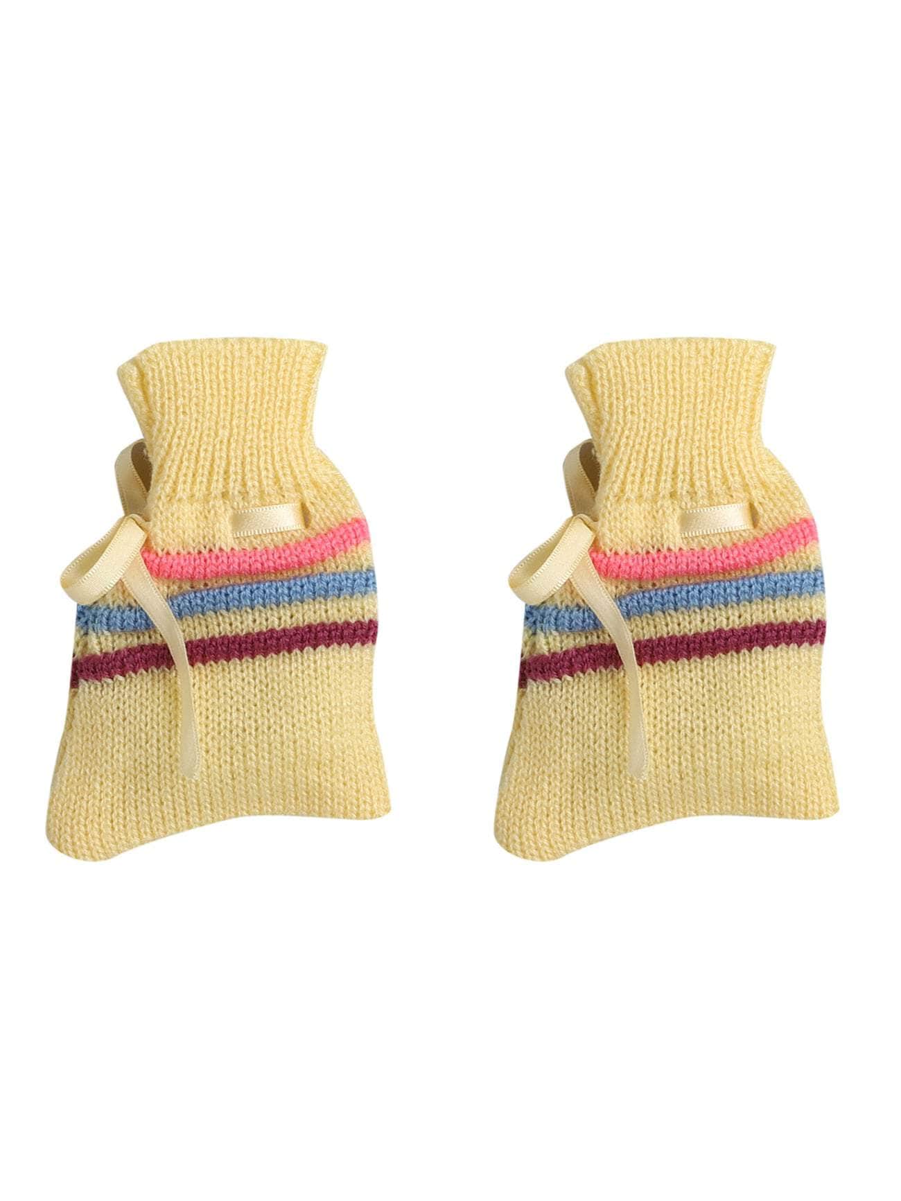 Little Angels Little Angels Sweater Set Baby Wool Full Sleeves V-Neck Bumper Striped Blue 3-Piece Set Sweater Sets Rainbow Snug Bumper Baby Outfit