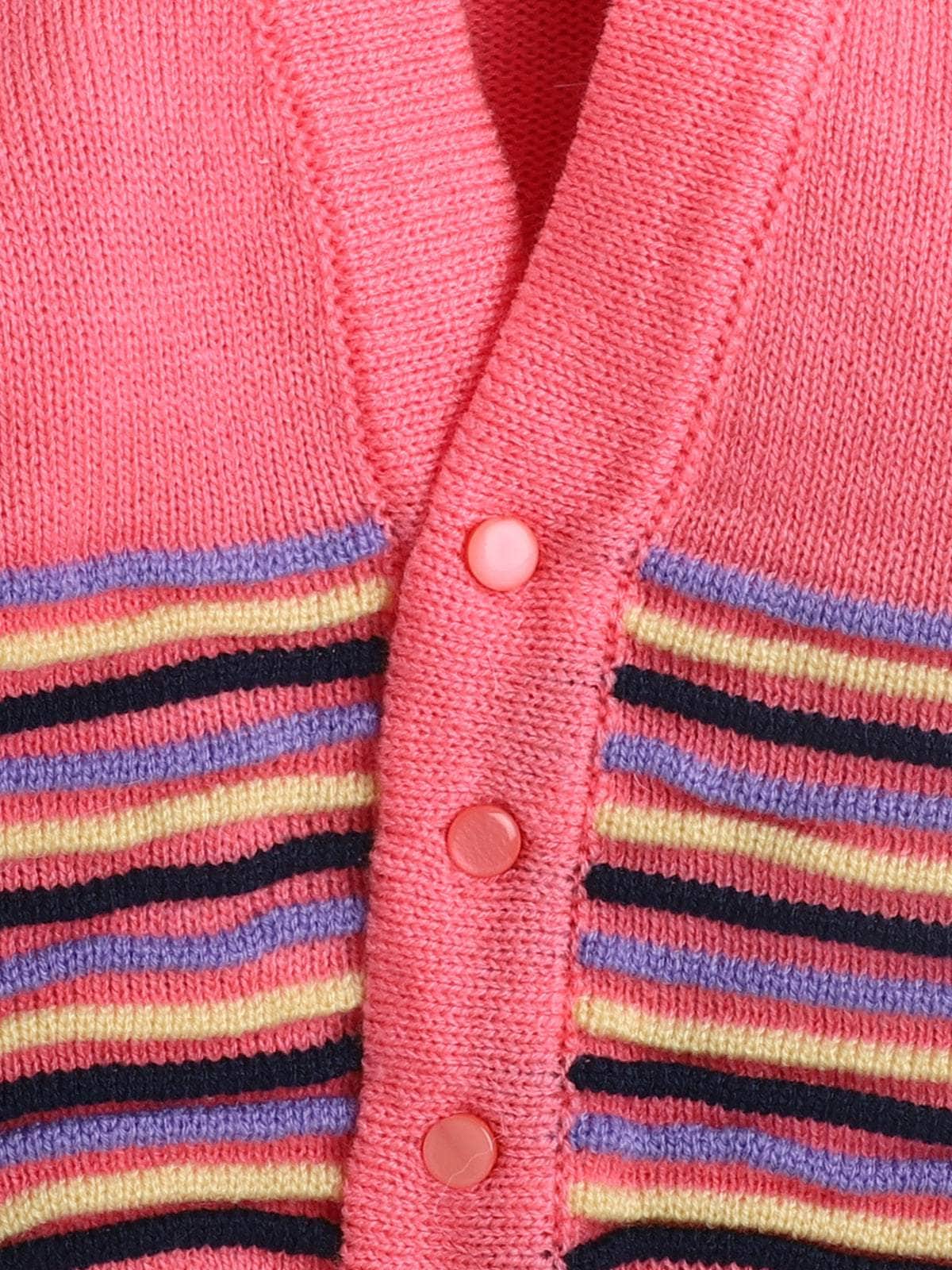 Little Angels Little Angels Sweater Set Baby Wool Full Sleeves V-Neck Bumper Striped Blue 3-Piece Set Sweater Sets Rainbow Snug Bumper Baby Outfit