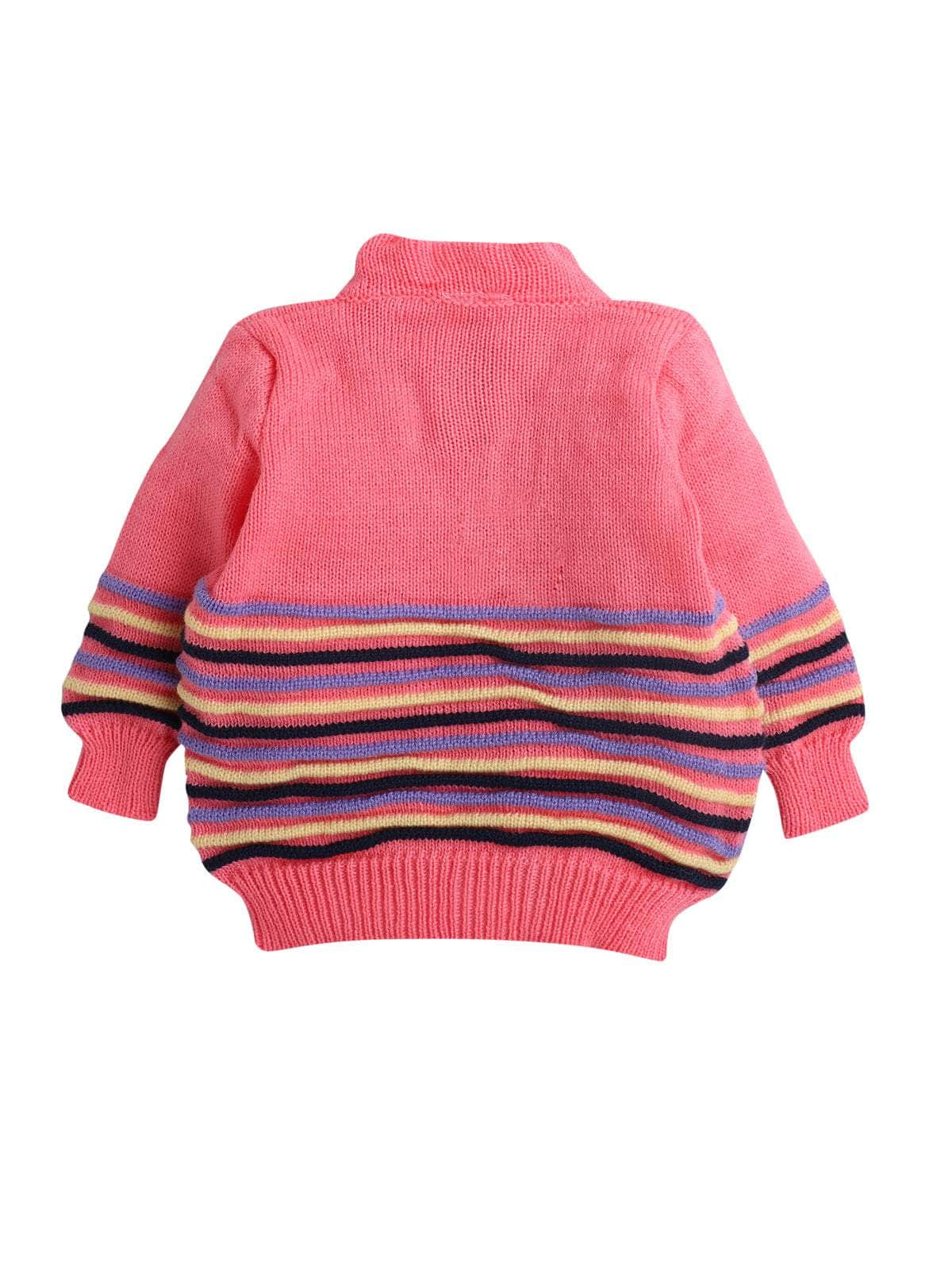 Little Angels Little Angels Sweater Set Baby Wool Full Sleeves V-Neck Bumper Striped Blue 3-Piece Set Sweater Sets Rainbow Snug Bumper Baby Outfit