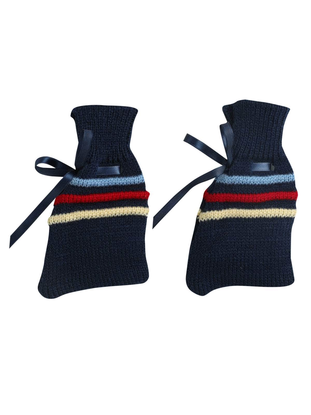 Little Angels Little Angels Sweater Set Baby Wool Full Sleeves V-Neck Bumper Striped Blue 3-Piece Set Sweater Sets Rainbow Snug Bumper Baby Outfit