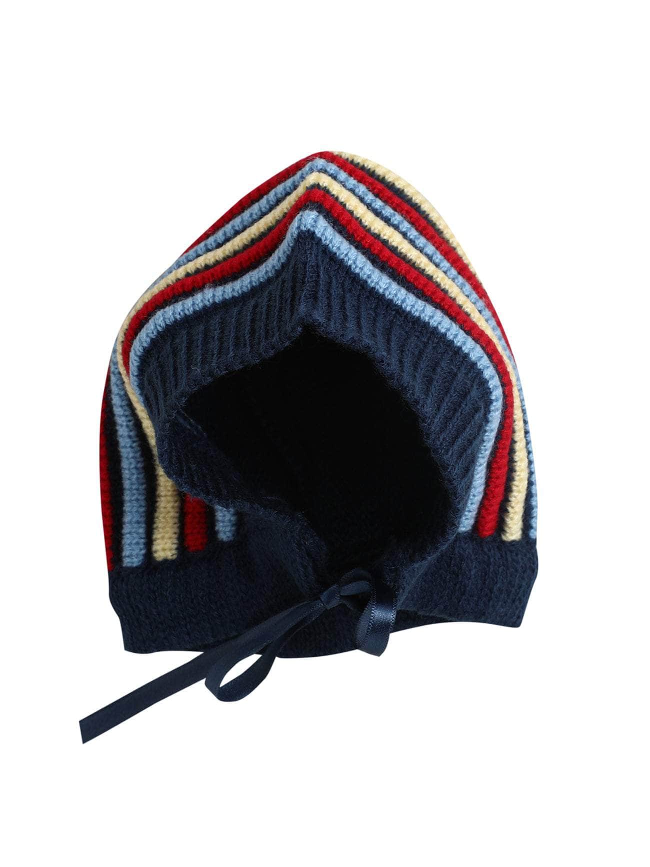 Little Angels Little Angels Sweater Set Baby Wool Full Sleeves V-Neck Bumper Striped Blue 3-Piece Set Sweater Sets Rainbow Snug Bumper Baby Outfit