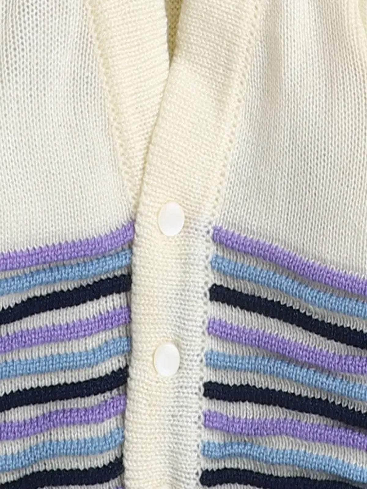 Little Angels Little Angels Sweater Set Baby Wool Full Sleeves V-Neck Bumper Striped Blue 3-Piece Set Sweater Sets Rainbow Snug Bumper Baby Outfit