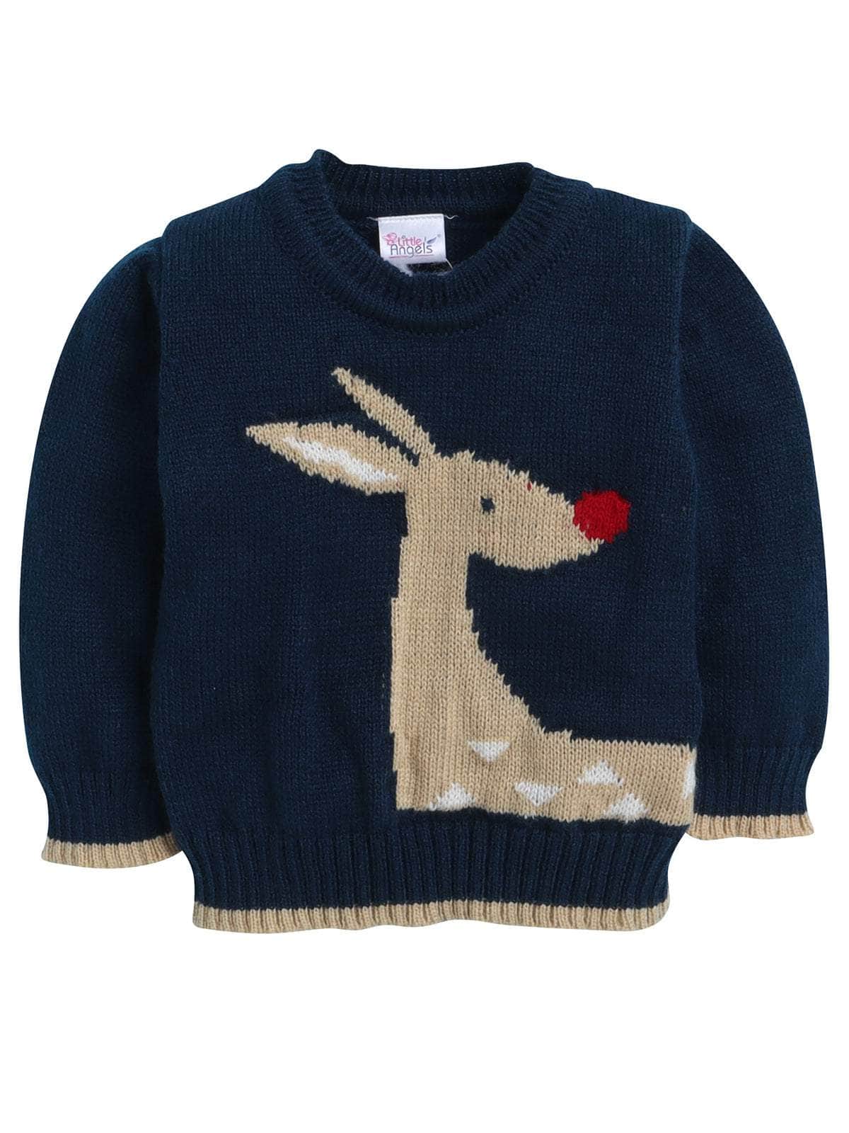 Little Angels Little Angels Sweater Set Baby Wool Full Sleeves V-Neck Fair Isle Knitted Red 3-Piece Set Sweater Sets Reindeer Knit Sweater for Babies & Toddlers