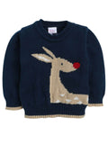 Little Angels Little Angels Sweater Set Baby Wool Full Sleeves V-Neck Fair Isle Knitted Red 3-Piece Set Sweater Sets Reindeer Knit Sweater for Babies & Toddlers