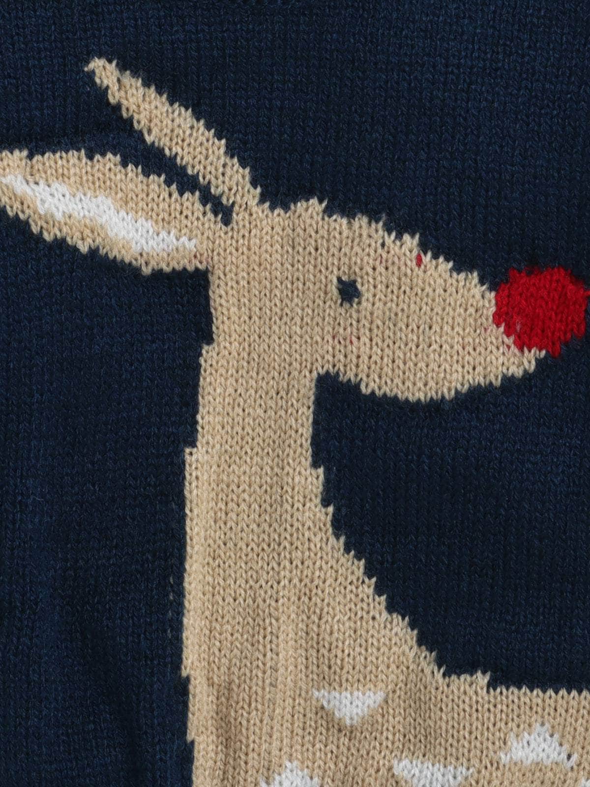 Little Angels Little Angels Sweater Set Baby Wool Full Sleeves V-Neck Fair Isle Knitted Red 3-Piece Set Sweater Sets Reindeer Knit Sweater for Babies & Toddlers