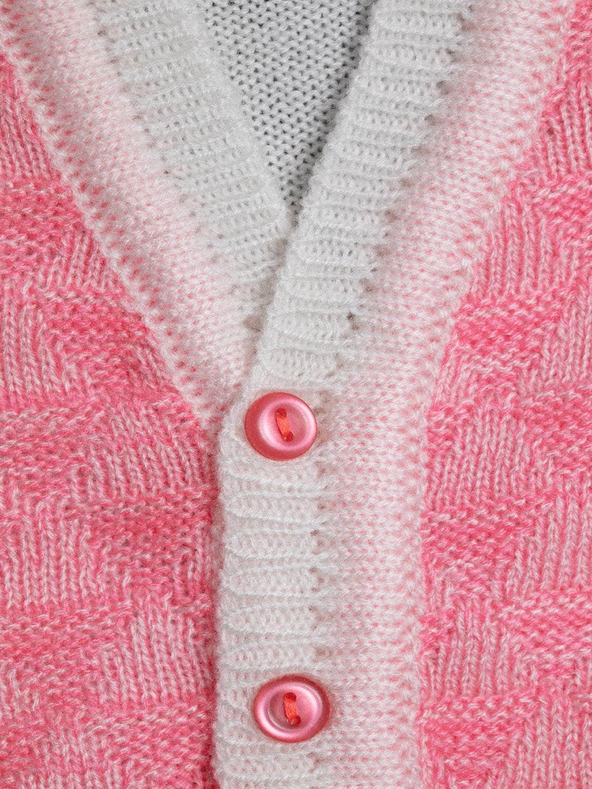 Little Angels Little Angels Sweater Set Baby Wool Full Sleeves V-Neck Textured Triangle Blue & White 3-Piece Set Sweater Sets Snow Cone Snugglewear Set